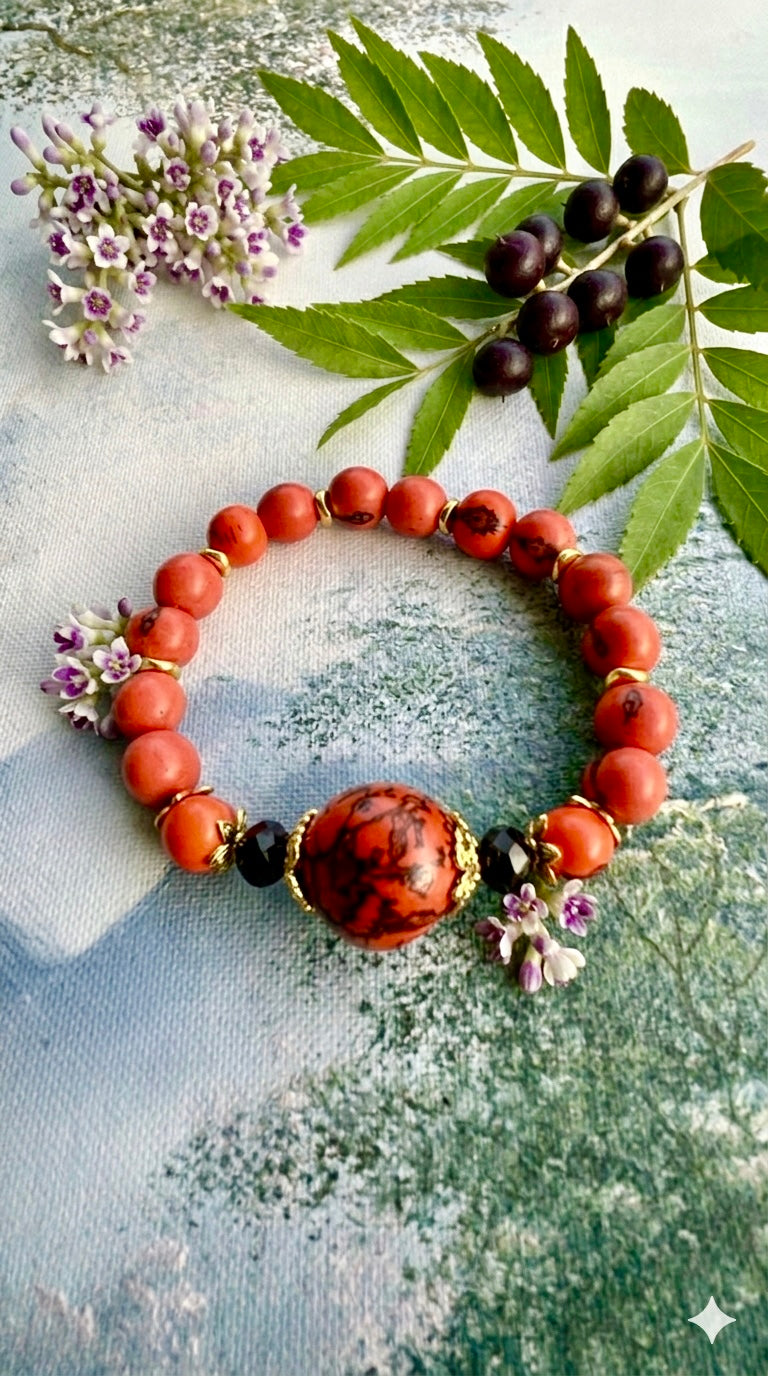 Bracelet "Sérénité Solaire" – Graines d’Açaï & Pambil