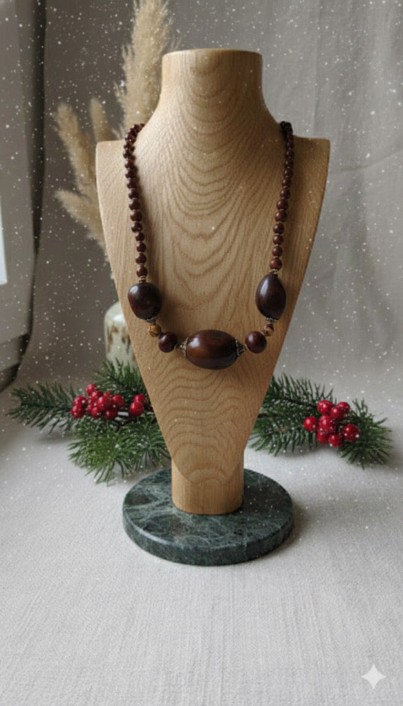 ✨ Le Luxe Organique : Collier Chocolat Tagua & Açaí ✨