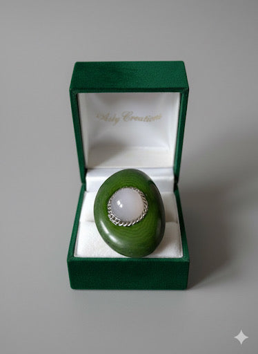Bague vert "Hiver Digital"