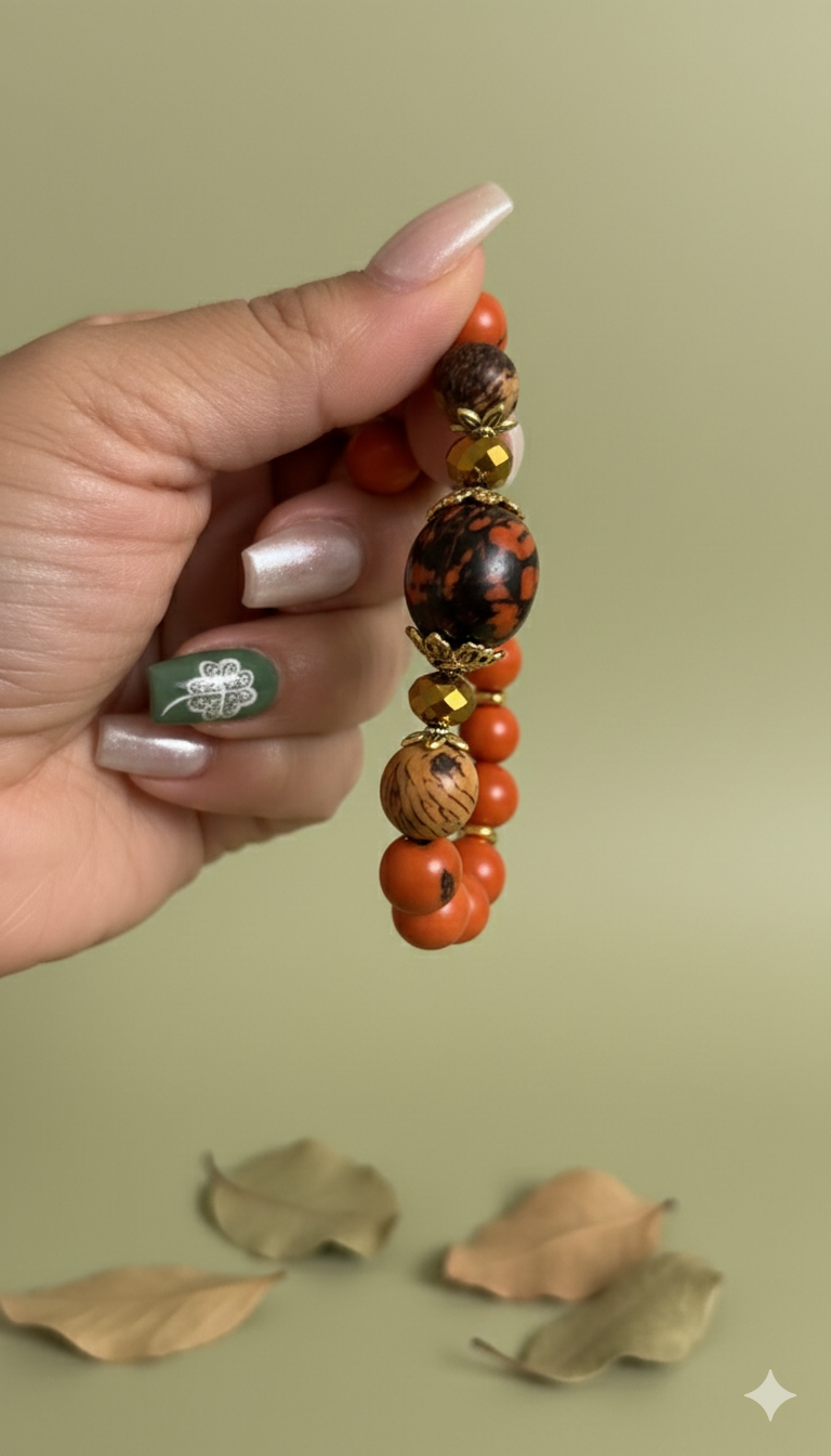 Bracelet "Sérénité Solaire" – Graines d’Açaï & Pambil