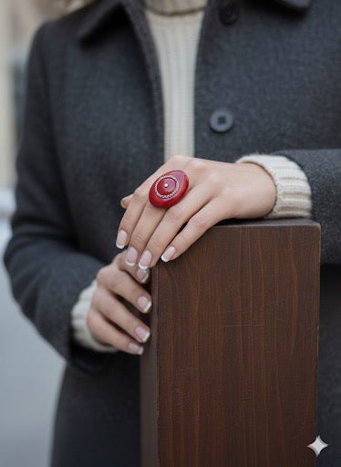 Bague rouge Le Look "Éclat d'Hiver"